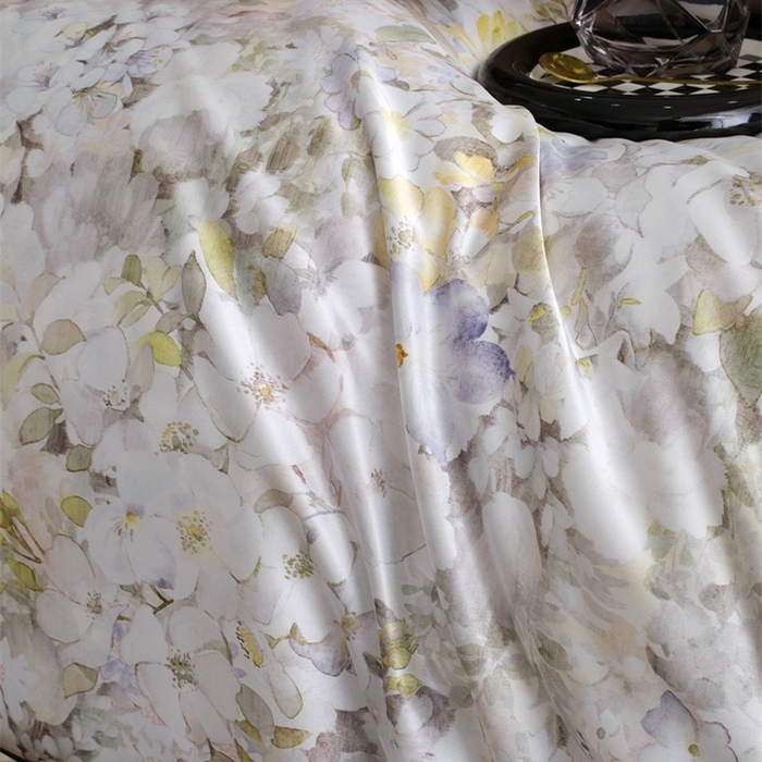 91家纺网 家纺一手货源 找家纺 麦空家居 2025春夏水洗真丝贡缎埋绳四件套-繁花系列 莫奈