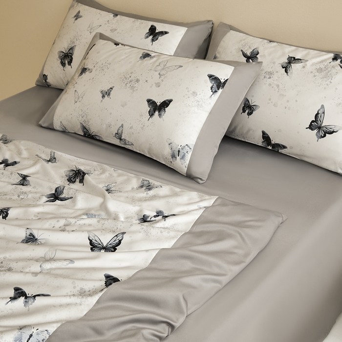 91家纺网 家纺一手货源 找家纺 麦空家居 2025新款水洗贡缎印花四件套系列-半夏(高端礼盒) 蝶语