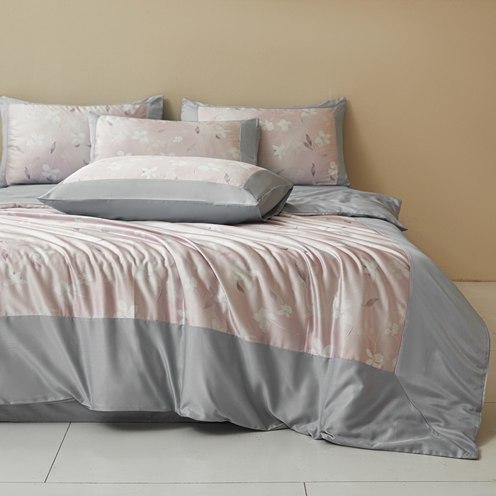 麦空家居 2025新款水洗贡缎印花四件套系列-半夏(高端礼盒) 桃夭