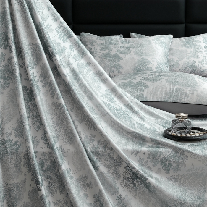 91家纺网 家纺一手货源 找家纺 麦空家居 2025春夏水洗真丝贡缎埋绳四件套-繁花系列 松