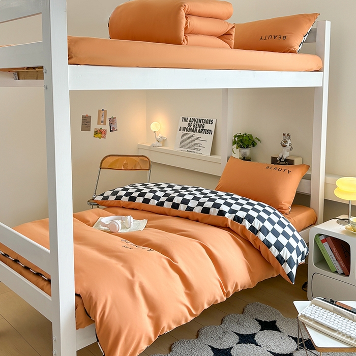 （总）麦空家居 2025新款 学生季 抗菌水洗棉刺绣学生三件套 - 布丁系列