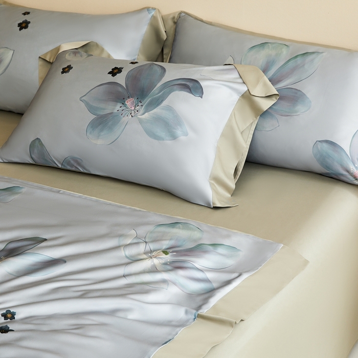 91家纺网 家纺一手货源 找家纺 麦空家居 2025新款水洗贡缎印花四件套系列-半夏(高端礼盒) 仲夏漪