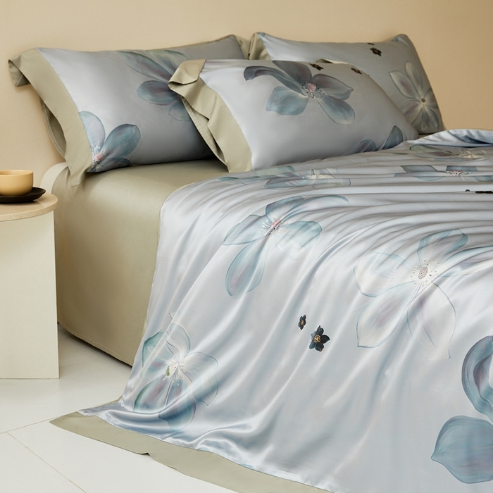 91家纺网 家纺一手货源 找家纺 麦空家居 2025新款水洗贡缎印花四件套系列-半夏(高端礼盒) 仲夏漪