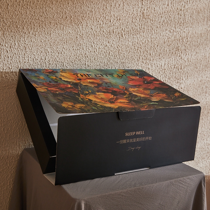 91家纺网 家纺一手货源 找家纺 麦空家居 2025新款水洗贡缎印花四件套系列-半夏(高端礼盒) 包装