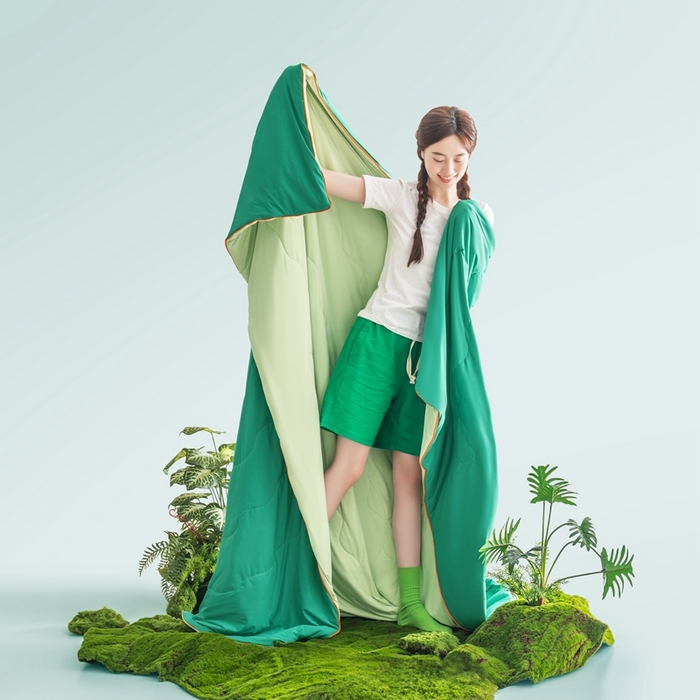 91家纺网 家纺一手货源 找家纺 麦空家居 2025新款A类氨纶凉感丝西瓜抗菌空调被夏被 西瓜绿