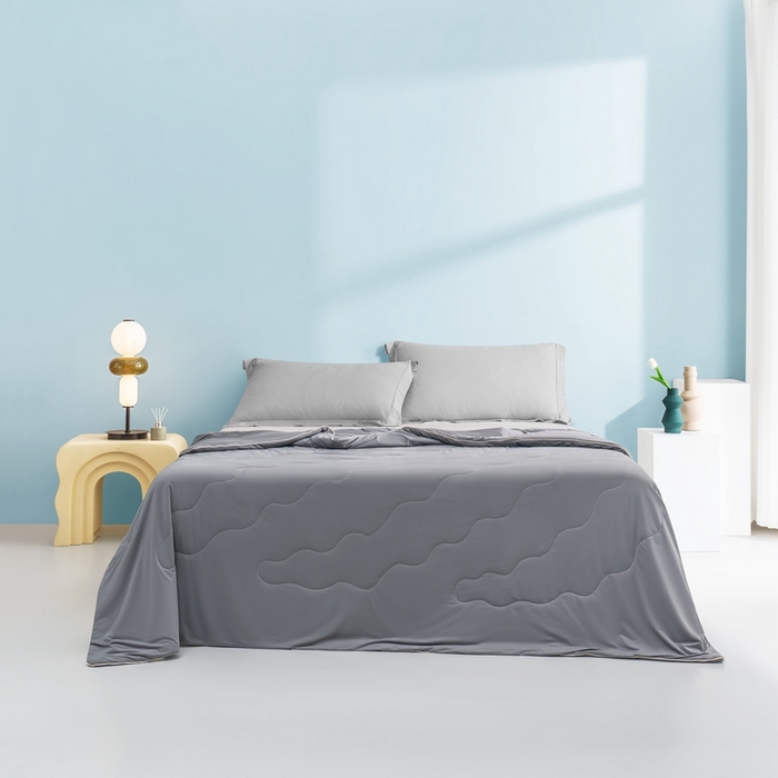 麦空家居 2025新款A类氨纶凉感丝西瓜抗菌空调被夏被 灰