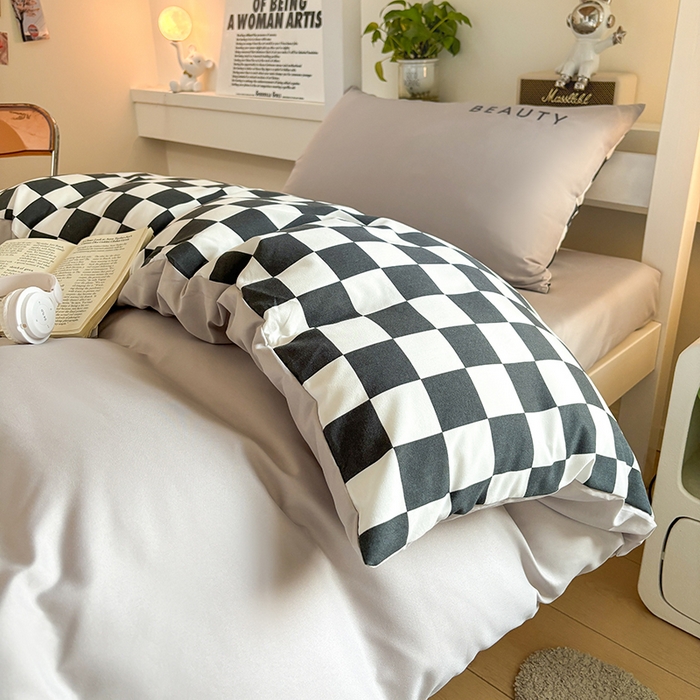 91家纺网 家纺一手货源 找家纺 麦空家居 2025新款 学生季 抗菌水洗棉刺绣学生三件套 - 布丁系列 高山灰