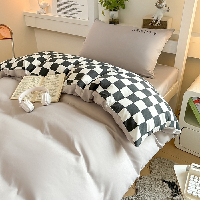 91家纺网 家纺一手货源 找家纺 麦空家居 2025新款 学生季 抗菌水洗棉刺绣学生三件套 - 布丁系列 高山灰