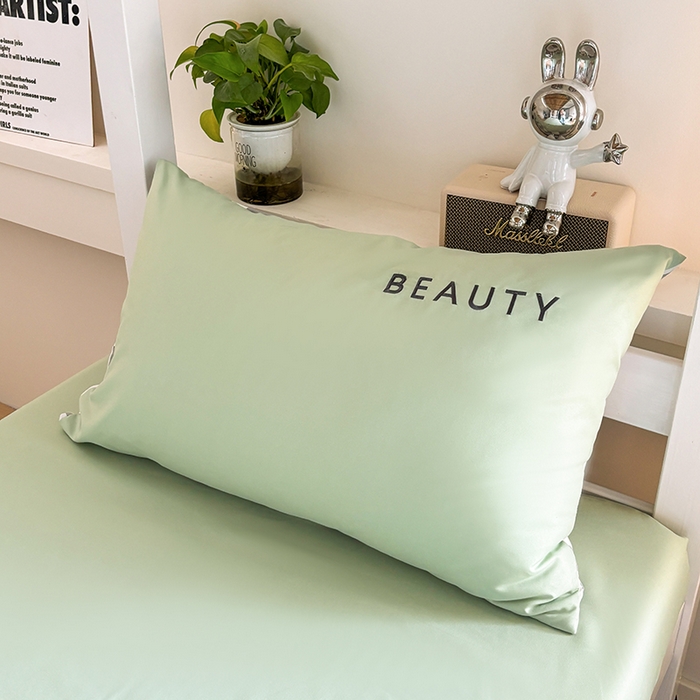 91家纺网 家纺一手货源 找家纺 麦空家居 2025新款 学生季 抗菌水洗棉刺绣学生三件套 - 布丁系列 牛油果