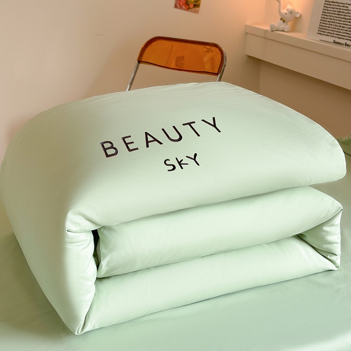 91家纺网 家纺一手货源 找家纺 麦空家居 2025新款 学生季 抗菌水洗棉刺绣学生三件套 - 布丁系列 牛油果