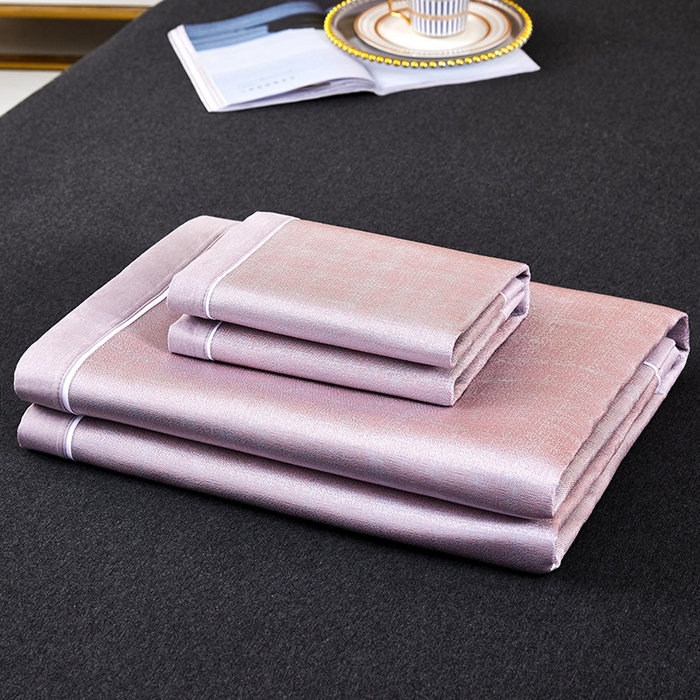 91家纺网 家纺一手货源 找家纺 麦空家居 2025新款600D冰丝席三件套 甜蜜粉