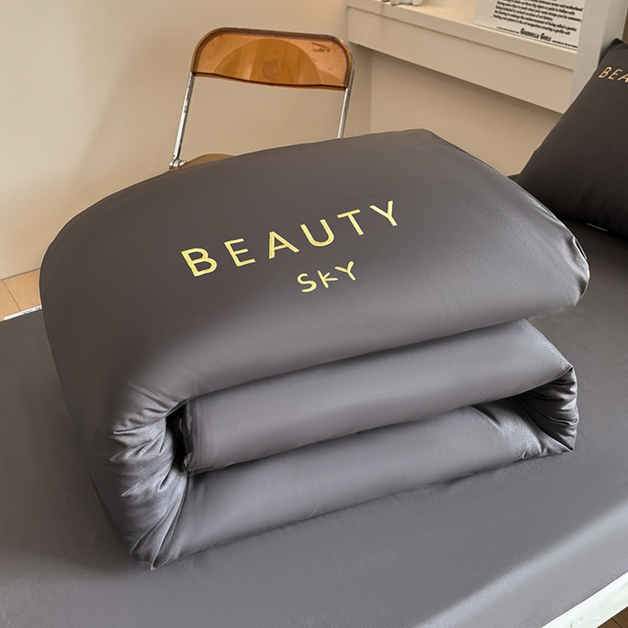 91家纺网 家纺一手货源 找家纺 麦空家居 2025新款 学生季 抗菌水洗棉刺绣学生三件套 - 布丁系列 绅士灰