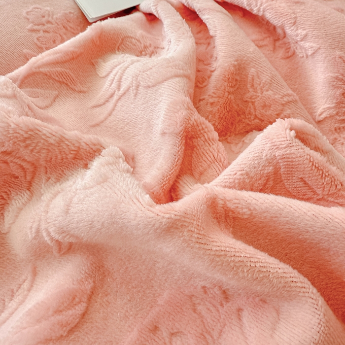 91家纺网 家纺一手货源 找家纺 锦格家纺 2025新款A类高克重雕花牛奶绒花边四件套 初薇-豆沙