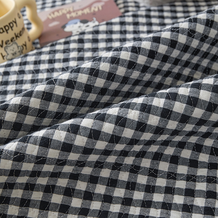 91家纺网 家纺一手货源 找家纺 （总）沐纯家居 2025新款色织水洗棉棉绒（大豆纤维填充）床盖三件套