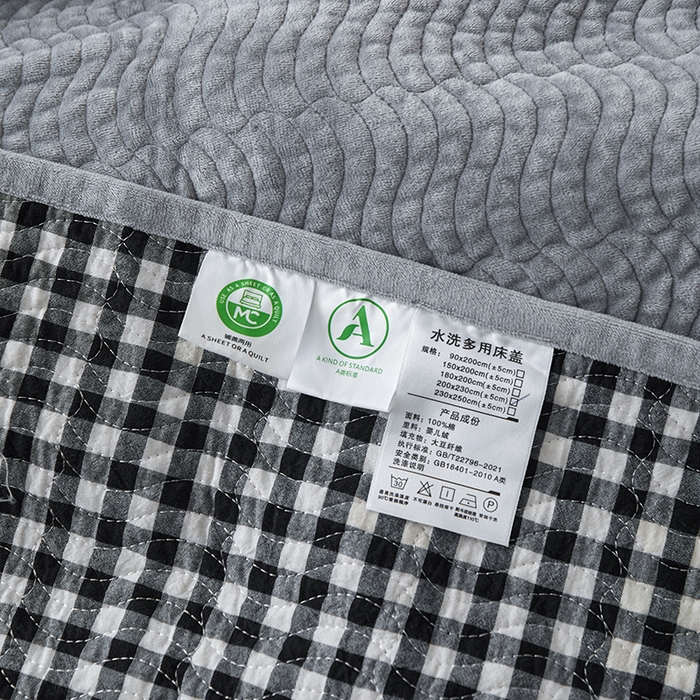 91家纺网 家纺一手货源 找家纺 （总）沐纯家居 2025新款色织水洗棉棉绒（大豆纤维填充）床盖三件套