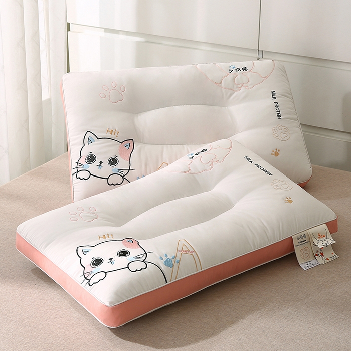 91家纺网 家纺一手货源 找家纺 （总）金牛枕芯 2025新款小奶猫萌系治愈款亲子枕头枕芯