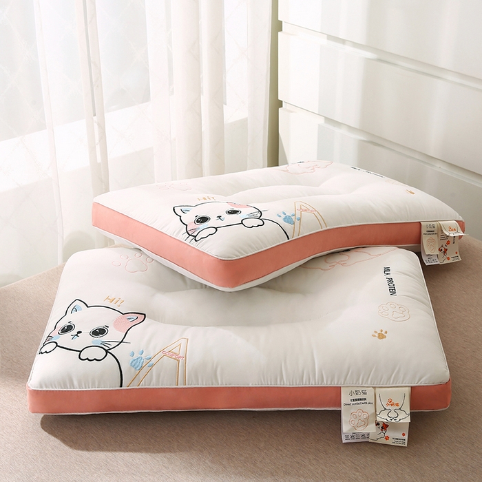 91家纺网 家纺一手货源 找家纺 （总）金牛枕芯 2025新款小奶猫萌系治愈款亲子枕头枕芯