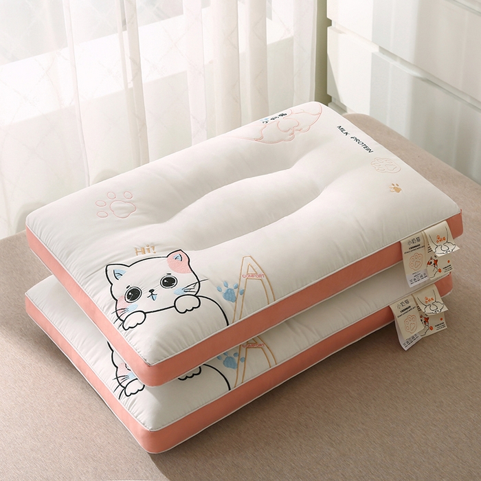 金牛枕芯 2025新款小奶猫萌系治愈款亲子枕头枕芯 小奶猫-粉