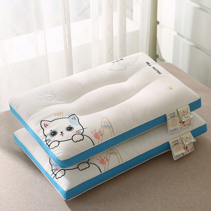 金牛枕芯 2025新款小奶猫萌系治愈款亲子枕头枕芯 小奶猫-蓝