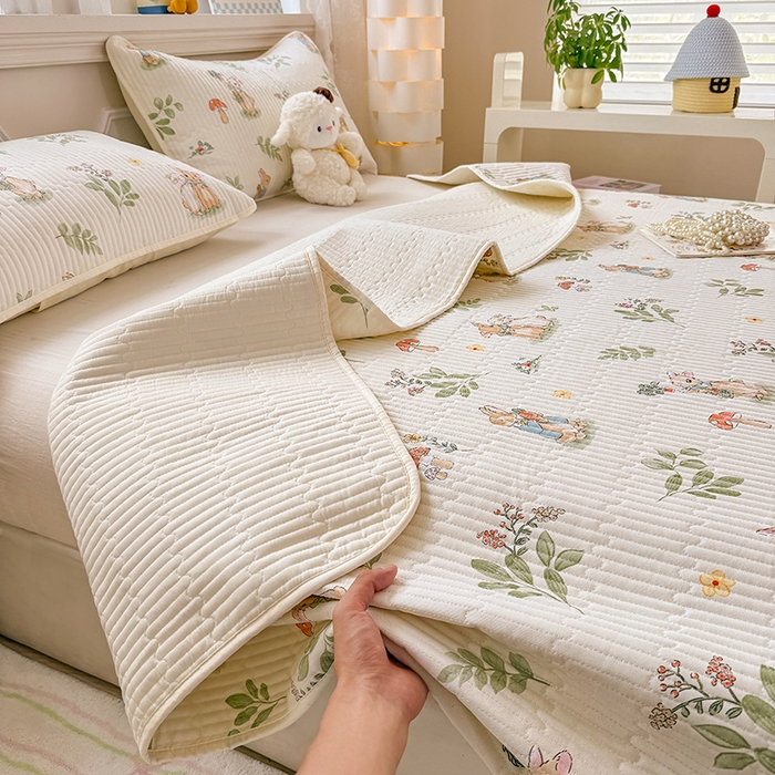 91家纺网 家纺一手货源 找家纺 （总）大元 2025新款A类数码印花朴棉夹棉床盖老粗布床盖双面可用