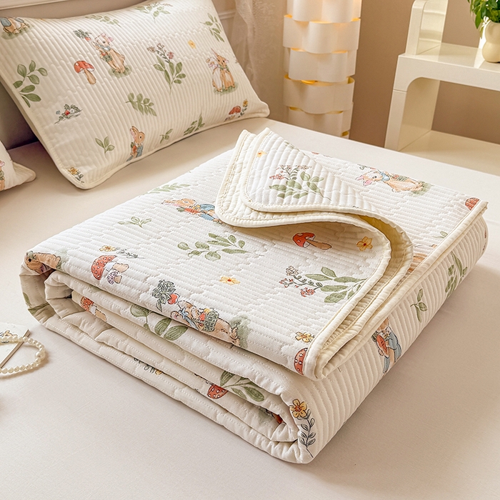 91家纺网 家纺一手货源 找家纺 （总）大元 2025新款A类数码印花朴棉夹棉床盖老粗布床盖双面可用