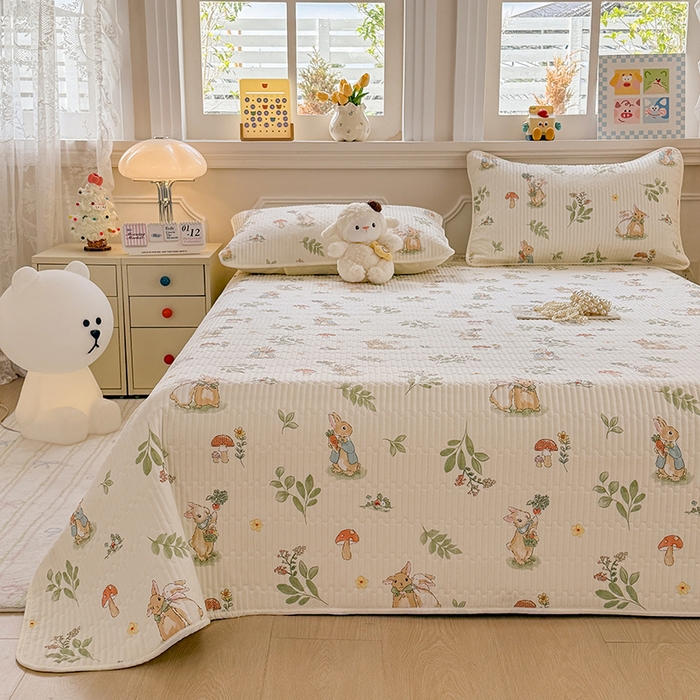 （总）大元 2025新款A类数码印花朴棉夹棉床盖老粗布床盖双面可用