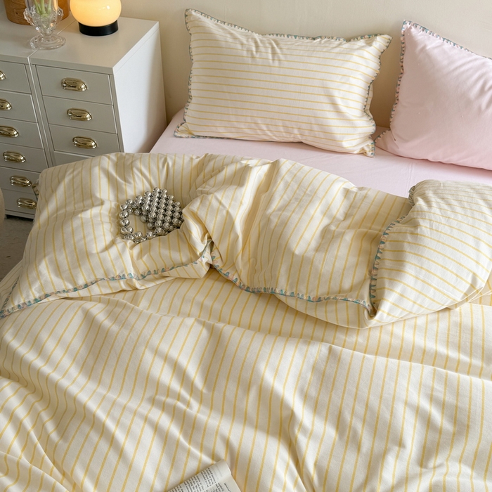 91家纺网 家纺一手货源 找家纺 （总）艾莱家纺 2025新款七彩贝壳全棉加厚超柔磨毛四件套