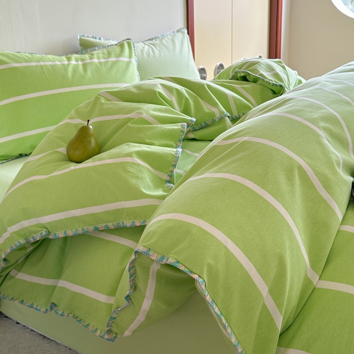 91家纺网 家纺一手货源 找家纺 （总）艾莱家纺 2025新款七彩贝壳全棉加厚超柔磨毛四件套