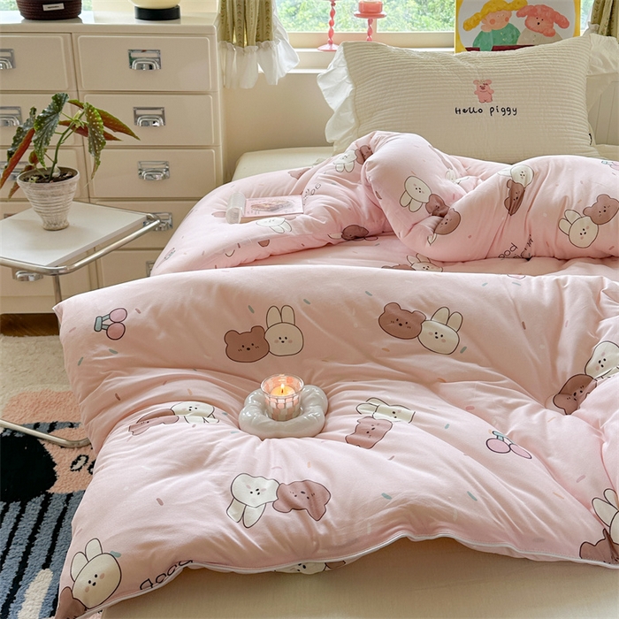 91家纺网 家纺一手货源 找家纺 暖生活 2025新款牛奶针织棉四季被冬被 好朋友