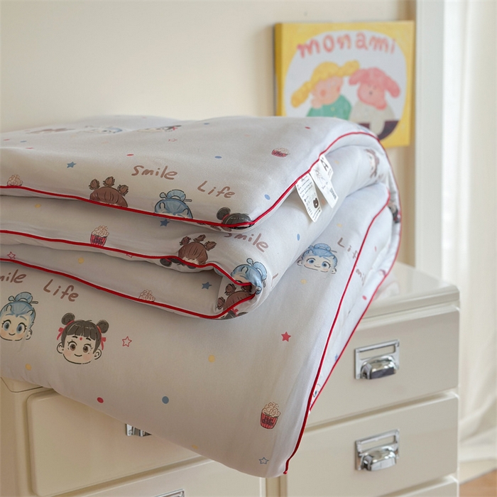 91家纺网 家纺一手货源 找家纺 暖生活 2025新款牛奶针织棉四季被冬被 哪吒