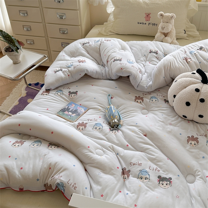 91家纺网 家纺一手货源 找家纺 暖生活 2025新款牛奶针织棉四季被冬被 哪吒