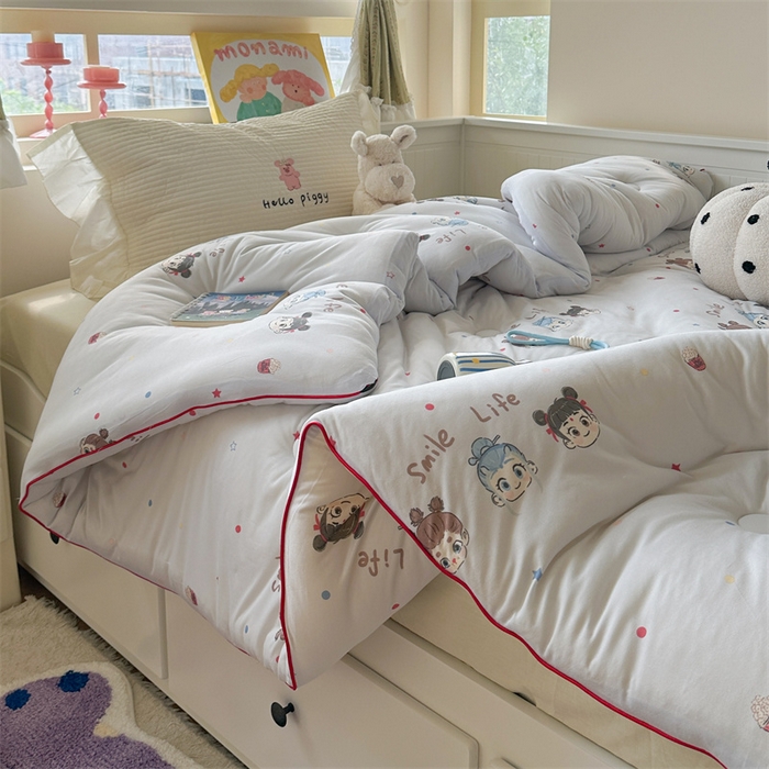 91家纺网 家纺一手货源 找家纺 暖生活 2025新款牛奶针织棉四季被冬被 哪吒