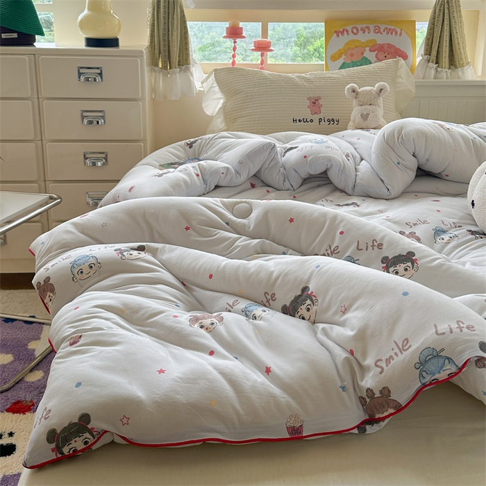 91家纺网 家纺一手货源 找家纺 暖生活 2025新款牛奶针织棉四季被冬被 哪吒