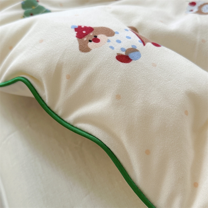 91家纺网 家纺一手货源 找家纺 暖生活 2025新款牛奶针织棉四季被冬被 苹果小狗