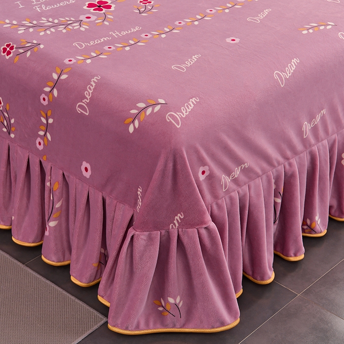 91家纺网 家纺一手货源 找家纺 诺梵家纺 2024新款8.5斤牛奶绒四件套金貂绒法莱绒水晶绒珊瑚绒 向阳花开   粉