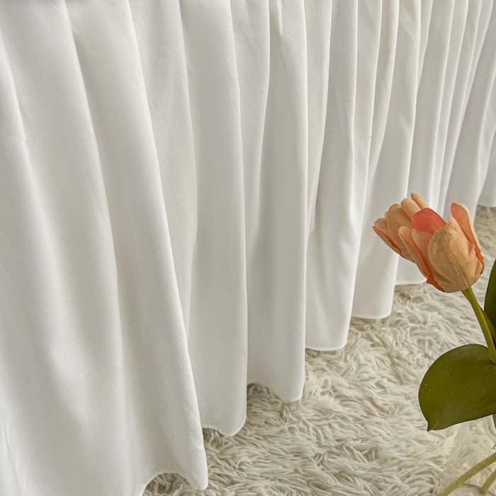 91家纺网 家纺一手货源 找家纺 鼎丰家纺 2025新款纯色高克重夹棉床裙-曼可 曼可-白色