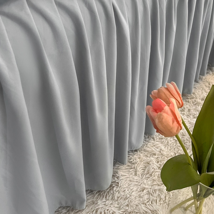 91家纺网 家纺一手货源 找家纺 鼎丰家纺 2025新款纯色高克重水洗棉夹棉床裙-曼可 曼可-灰色