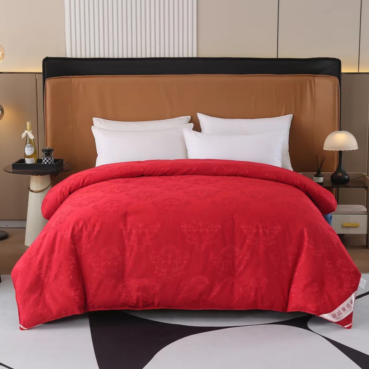 （总）越宏顺 2025新款全棉金提花大红.被 被子被芯