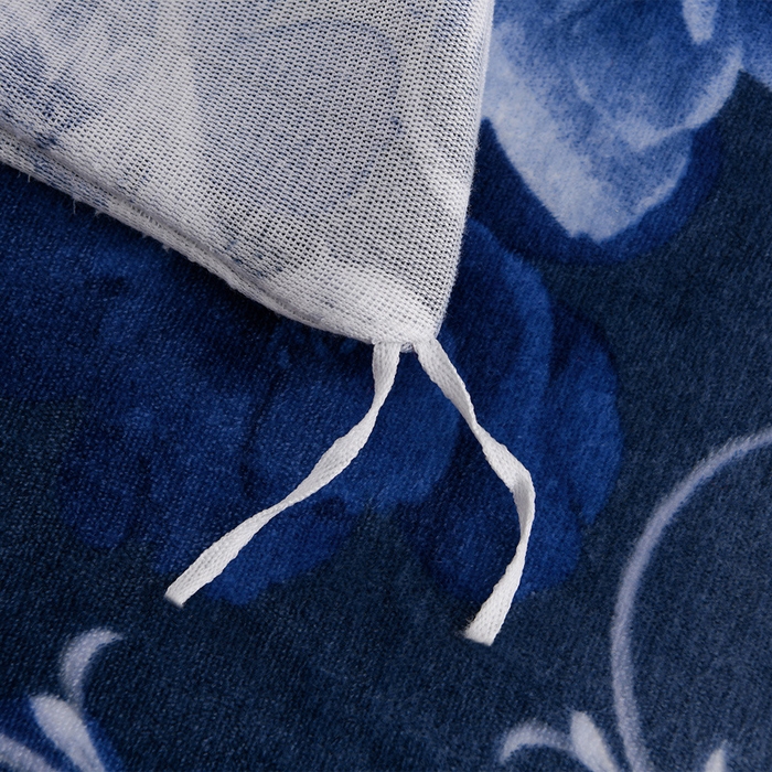 91家纺网 家纺一手货源 找家纺 晚静 2025新牛奶绒印花单被套法莱绒金貂被套单件180克全尺寸被套 蓝莲花