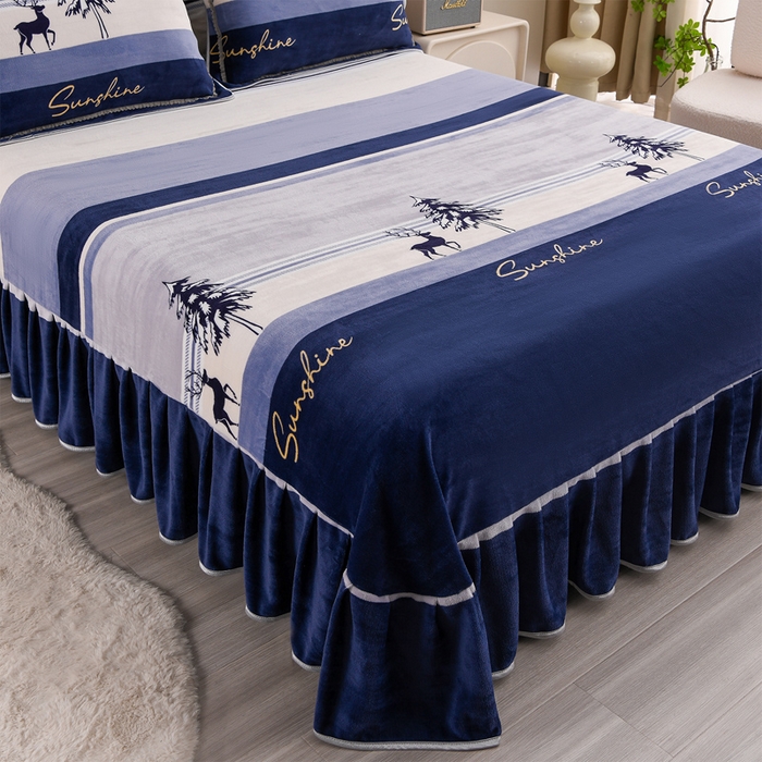 91家纺网 家纺一手货源 找家纺 晚静 2025新牛奶绒印花单被套法莱绒金貂被套单件180克全尺寸被套 小鹿