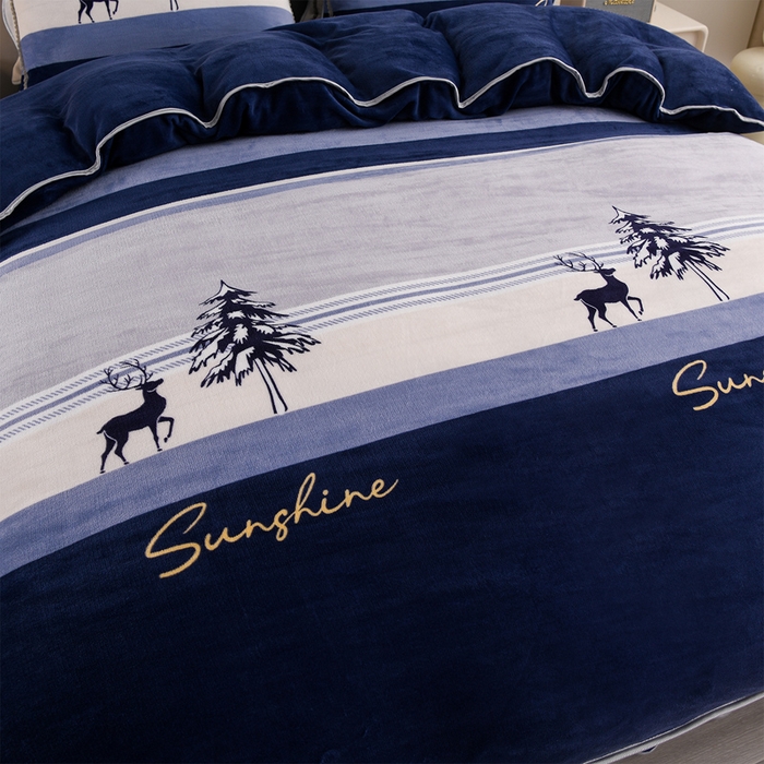 91家纺网 家纺一手货源 找家纺 晚静 2025新牛奶绒印花单被套法莱绒金貂被套单件180克全尺寸被套 小鹿