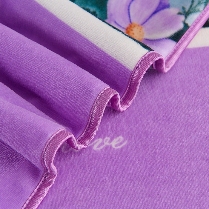 91家纺网 家纺一手货源 找家纺 晚静 2025新牛奶绒印花单被套法莱绒金貂被套单件180克全尺寸被套 花香