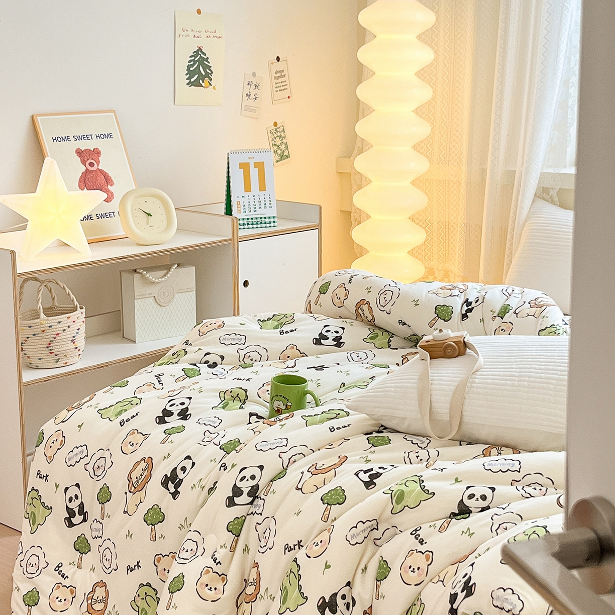 91家纺网 家纺一手货源 找家纺 暖生活 2025新款牛奶针织棉四季被冬被 大森林