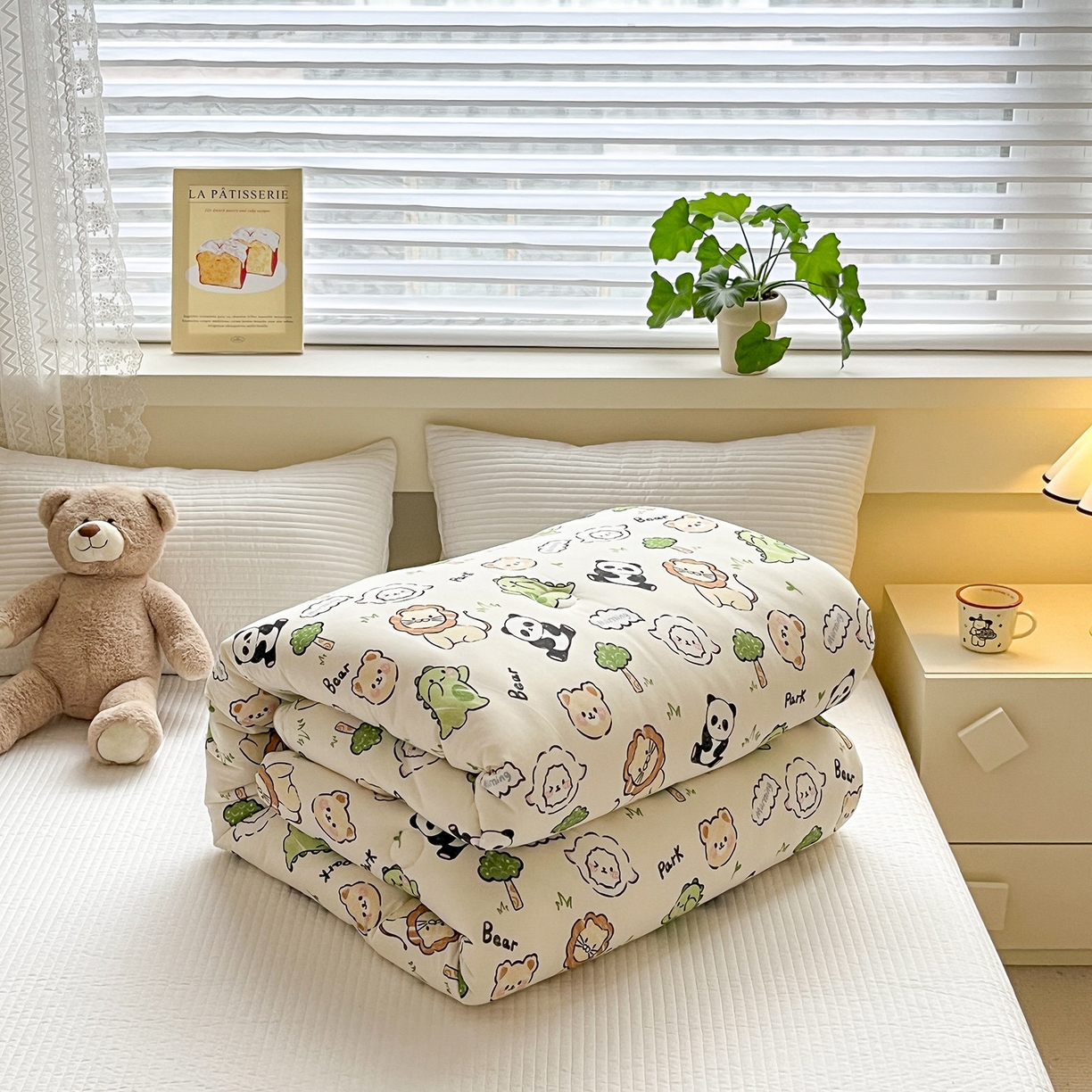 91家纺网 家纺一手货源 找家纺 暖生活 2025新款牛奶针织棉四季被冬被 大森林