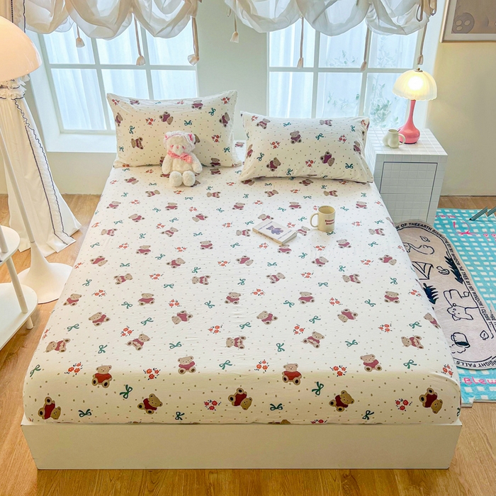 91家纺网 家纺一手货源 找家纺 鼎丰家纺 2025新款90克超柔软糯印花单床笠系列 可爱选手