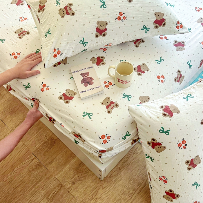 91家纺网 家纺一手货源 找家纺 鼎丰家纺 2025新款90克超柔软糯印花单床笠系列 可爱选手