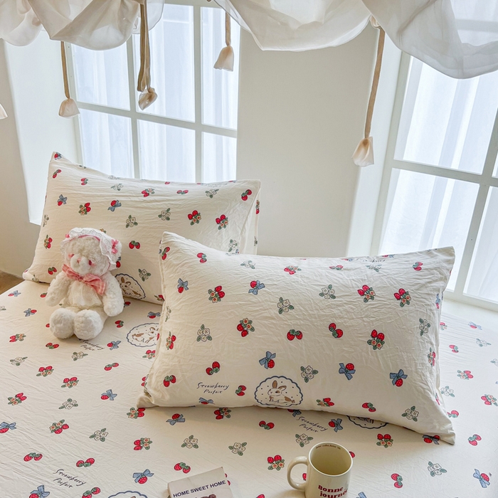 91家纺网 家纺一手货源 找家纺 鼎丰家纺 2025新款90克超柔软糯印花单床笠系列 圆圆兔