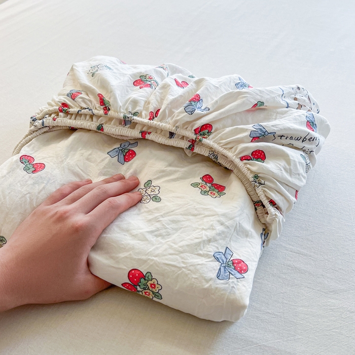 91家纺网 家纺一手货源 找家纺 鼎丰家纺 2025新款90克超柔软糯印花单床笠系列 圆圆兔