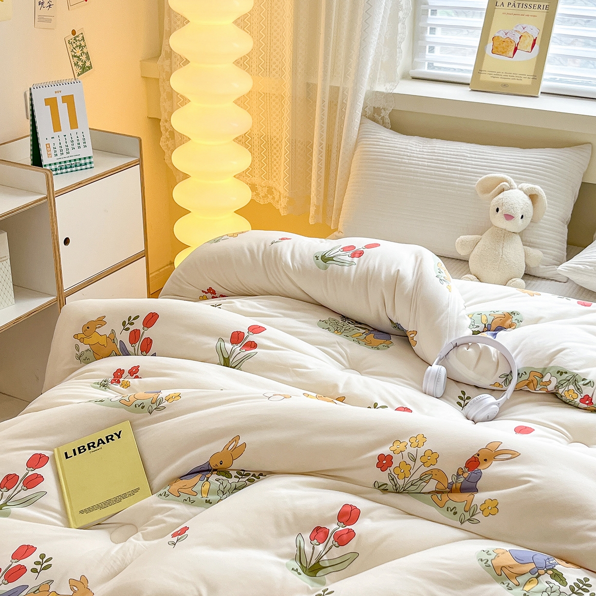 91家纺网 家纺一手货源 找家纺 暖生活 2025新款牛奶针织棉四季被冬被 花丛兔