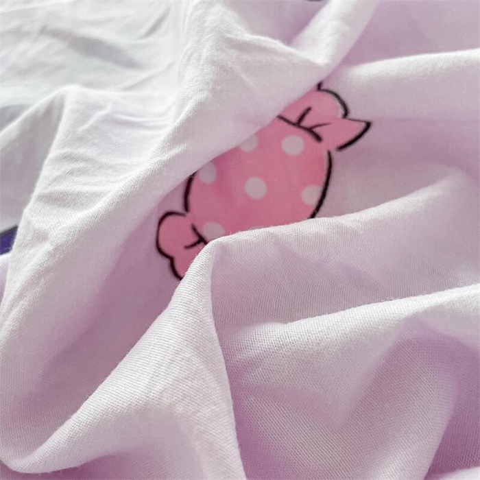 91家纺网 家纺一手货源 找家纺 鼎丰家纺 2025新款90克超柔软糯印花单床笠系列 甜心库洛米